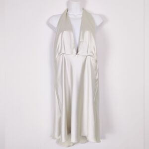 Zara Women's Satin Halter Top Mini Dress Mint Green Size XXL NEW Party Cocktail